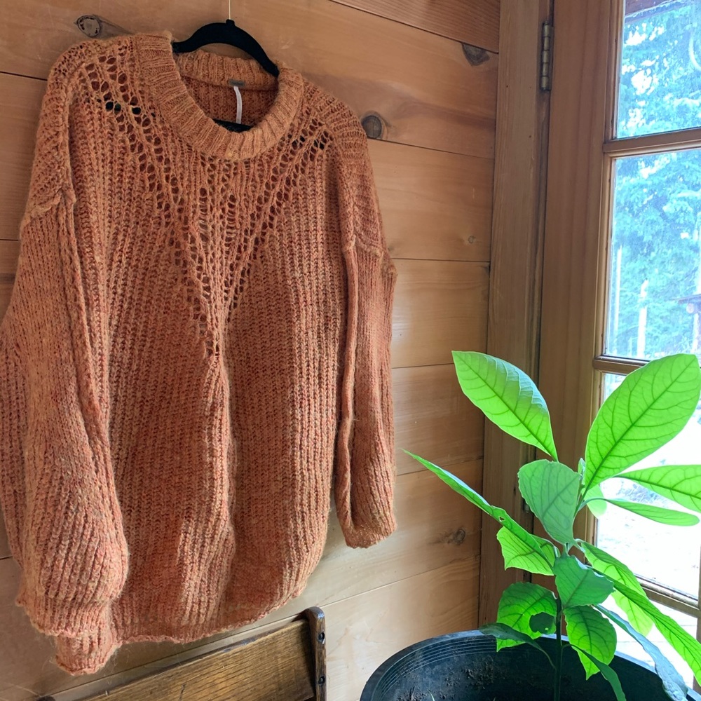 Free People women’s Large orange Sweater
